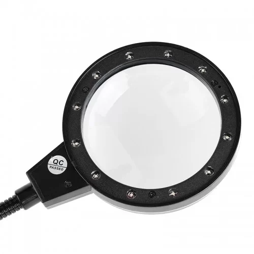 12 Led Clipslı Işıklı Büyüteç,işıklı Masa Lambası Çalışma Lambası - Resim 2