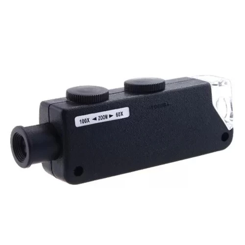Mini 60x 100x Zoom Lens Odak Takı Led Cep Mikroskop Büyüteç - 6