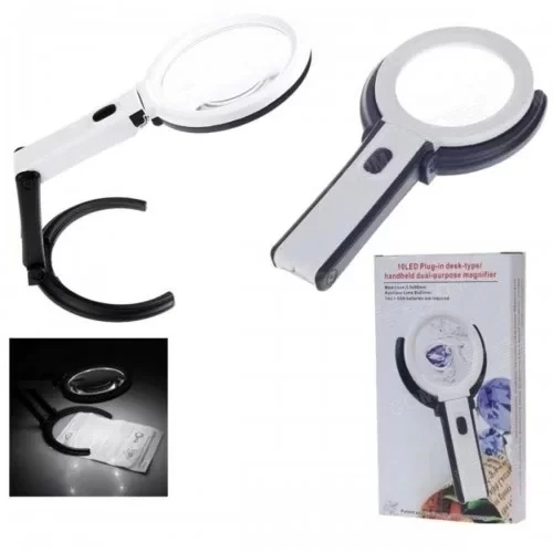 2x5x120mm   10 Ledli  Masaüstü Büyüteç - 5