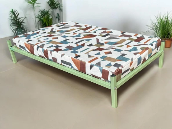 ED PET DİZAYN İronbed 40x70 Kedi Köpek Yatağı Yeşil. Ergonomik Tasarım Minderi Ile Beraber
