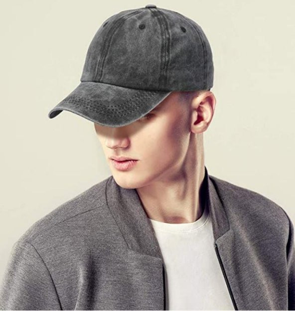 Perlotus Pamuklu Eskitme 3lü Şapka Kombini Sarı Siyah Lacivert - 7