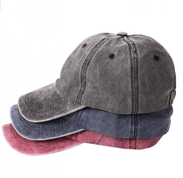 Perlotus Pamuklu Eskitme 3lü Şapka Kombini Bordo Siyah Lacivert