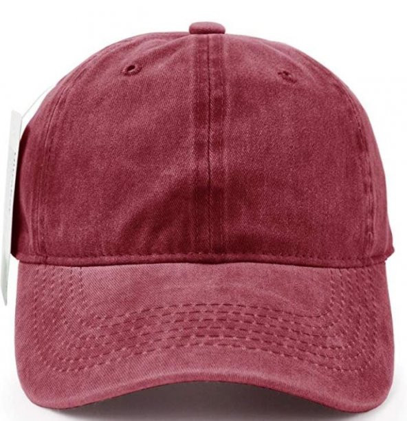 Perlotus Pamuklu Eskitme 3lü Şapka Kombini Bordo Siyah Lacivert - 2