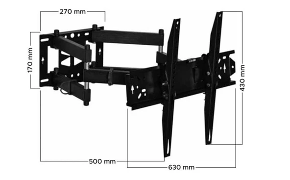 Jvc 65'' İle Uyumlu Hareketli Askı Asma Aparatı ürün görseli 1