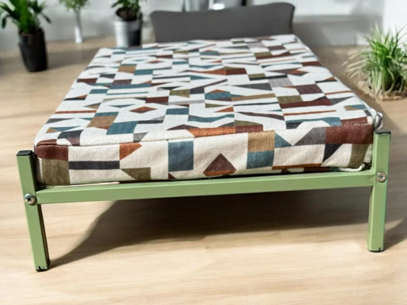 ED PET DİZAYN İronbed 40x70 Kedi Köpek Yatağı Yeşil. Ergonomik Tasarım Minderi Ile Beraber - 3