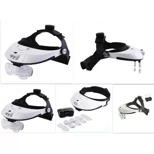 5 Mercekli Çok Fonksiyonlu, Başlık Tip Işıklı Büyüteç 81001h - Resim 5