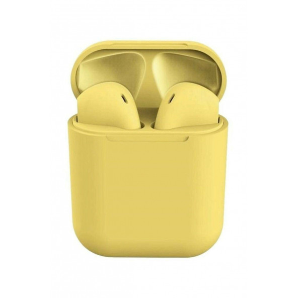 İnpods 12 Tws Dokunmatik Bluetooth Kulaklık Sarı - 1