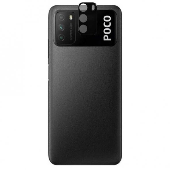 Ceponya Xiaomi Poco M3 3D Kamera Lens Koruyucu Temperli Cam