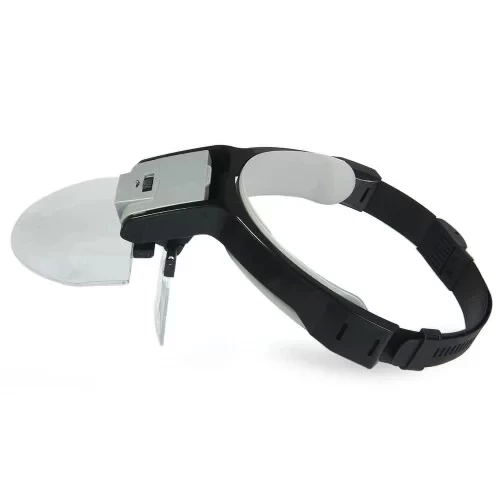 Lens Takmalı 5 Lenslı , Led Lambalı Şapka Tip Büyüteç - 4