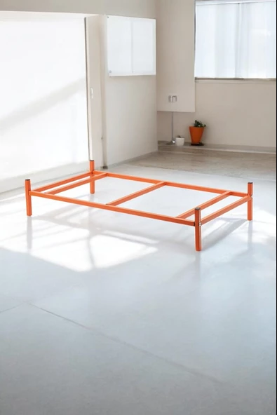 ED PET DİZAYN İronbed 40x70 Kedi Köpek Yatağı Turuncu. Ergonomik Tasarım Minderi Ile Beraber - 4