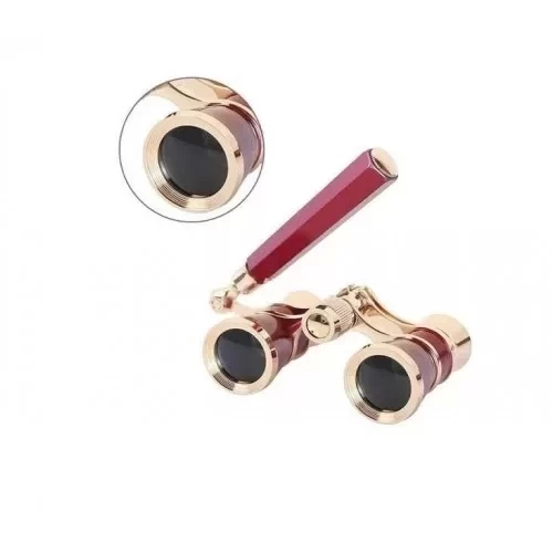 Nefis Işlemeli, Tiyatro / Opera Dürbünü 3x25 Prinç Metal Kaplamalı Retro Kahverengi - Resim 6