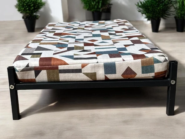 ED PET DİZAYN İronbed 30x50 cm Kedi Köpek Yatağı Siyah. Ergonomik Tasarım Minderi Ile Beraber - 2