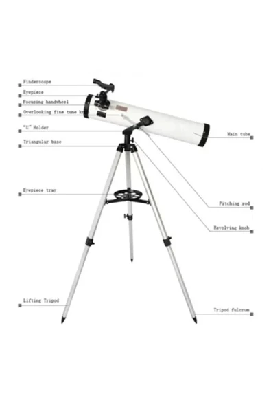 76x700 Profesyonel Aynalı  Uzay Teleskopubeyaz - Resim 5