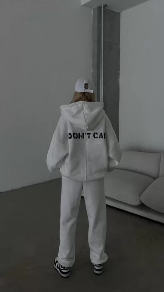 Nakış İşlemeli  Sweat Takım- Beyaz - 2