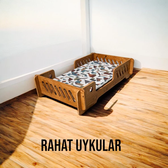 ED PET DİZAYN Bilbao Kedi Köpek Yatağı 40X70 Ceviz Renk.10 mm Kontroplak Şık Tasarım - 2