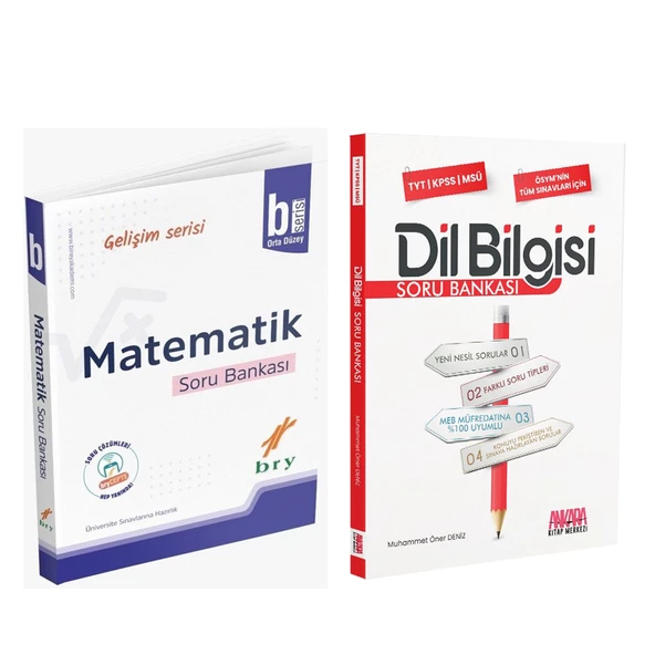 Birey Yayınları Matematik B Serisi Orta Düzey ve AKM Dil Bilgisi Soru Bankası Seti 2 Kitap