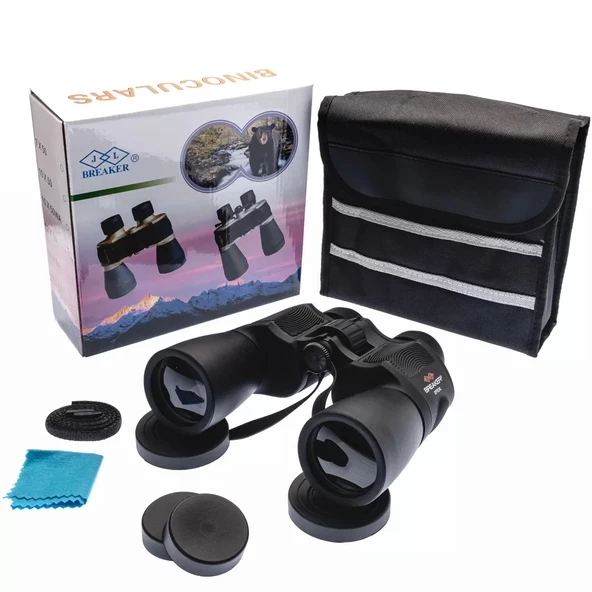 Breaker 7x50 Wd2 Çift Göz Ayarlı Profesyonel El Dürbünü – 1000m/56m – Siyah ürün görseli
