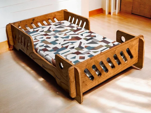 ED PET DİZAYN Bilbao Kedi Köpek Yatağı 40X70 Ceviz Renk.10 mm Kontroplak Şık Tasarım - 3