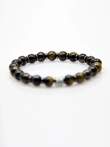 Doğal Taş Kaplangözü Hematit Doğal Taşlı Bileklik edbkg - Resim 4