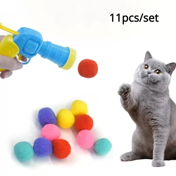 Peluş Top Atan İnteraktif Kedi Oyuncağı