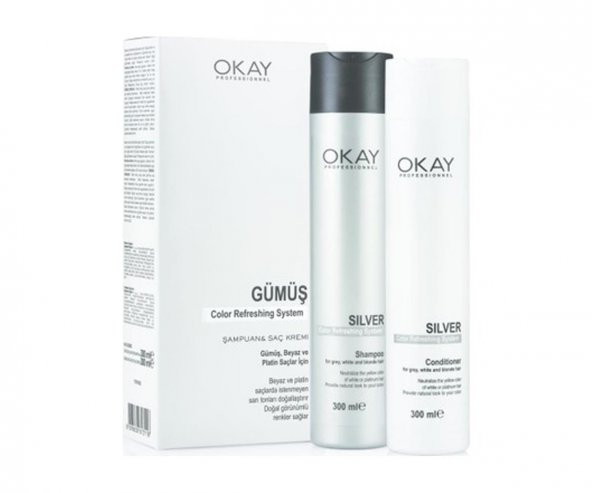 Okay Professional Color Refreshing System Gümüş Şampuan&Krem Set 300 Ml*2