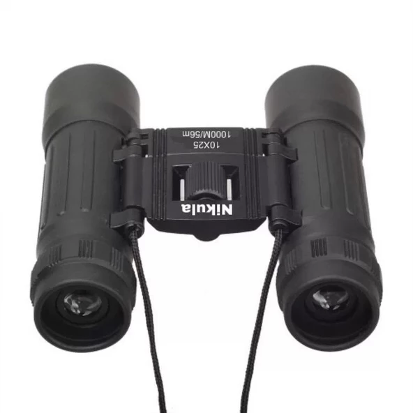 10x25 Av Dürbünü 56m/1000m  Kauçuk Kaplama Siyah - Resim 3