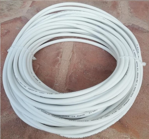 Birikim 3x1.5 Tam Bakır TTR Kablo 10 Metre Beyaz - 2