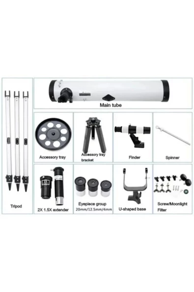 76x700 Profesyonel Aynalı  Uzay Teleskopubeyaz - Resim 3