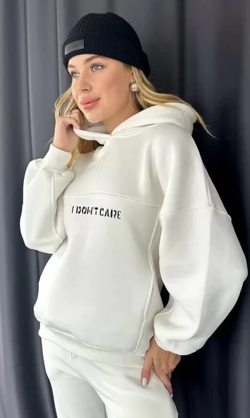 Nakış İşlemeli  Sweat Takım- Beyaz - 6