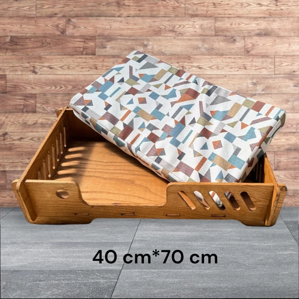 ED PET DİZAYN Bilbao Kedi Köpek Yatağı 40X70 Ceviz Renk.10 mm Kontroplak Şık Tasarım