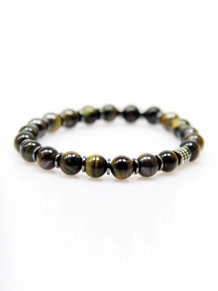 Doğal Taş Kaplangözü Hematit Doğal Taşlı Bileklik edbkg - Resim 2