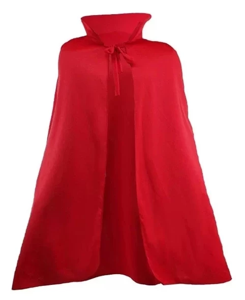 Kırmızı Renk Yakalı Pelerin 120 Cm - 2