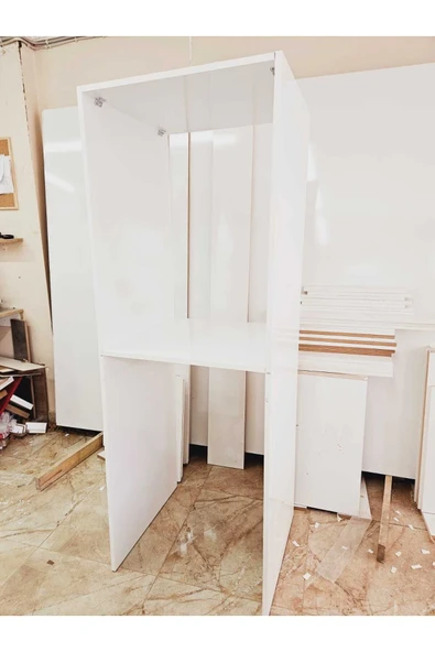 Lavanta Mobilya İmalat Altun Mdf Beyaz Çamaşır Makinesi Ve Kurutma Makinesi Dolabı - 2