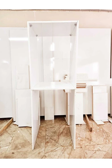 Lavanta Mobilya İmalat Altun Mdf Beyaz Çamaşır Makinesi Ve Kurutma Makinesi Dolabı - 5