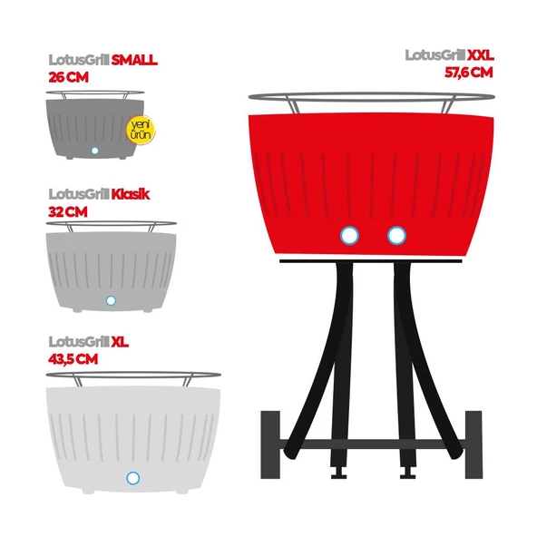 LotusGrill Kömürlü Dumansız Mangal SMALL 26CM Ant. Gri - 2