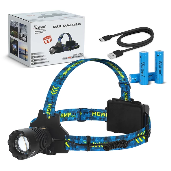 Cree P360 12.000 Lümen Şarjlı Kafa Lambası WT-627 ürün görseli