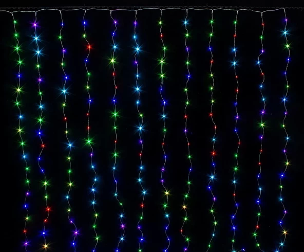 Perde Led 240 Ledli 8 Fonksiyonlu Dekor Lambası Rgb - 3