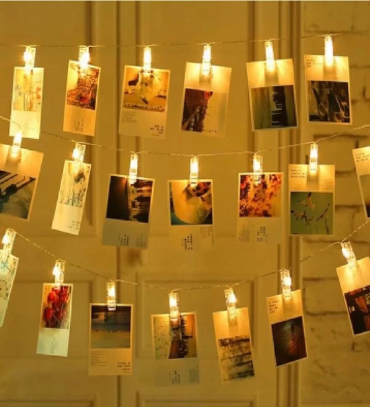 Işıklı Mandallı Fotoğraf Albümü 5m - 30 Led - 5