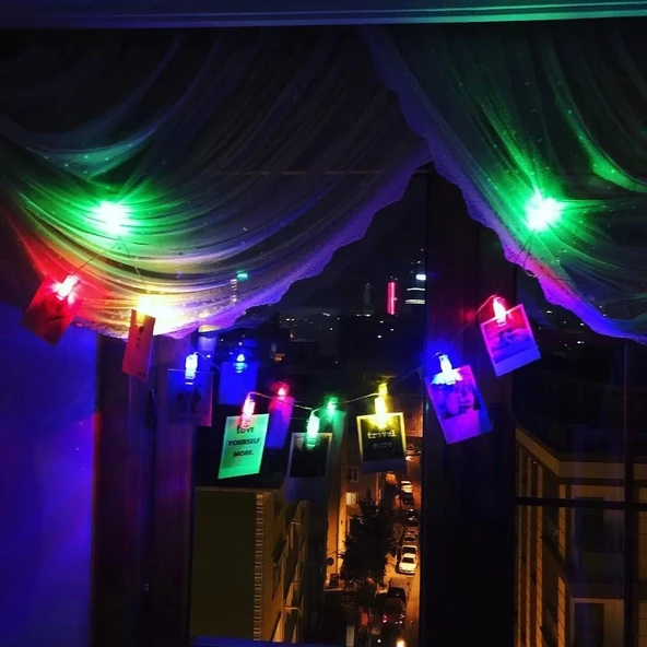 Renkli Işıklı Mandallı Fotoğraf Albümü 10 Lu - Rgb - 4