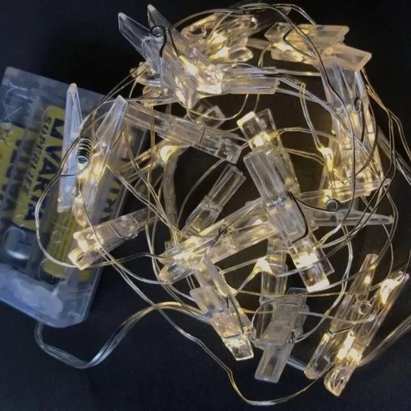 Işıklı Mandallı Fotoğraf Albümü 5m - 30 Led - 2