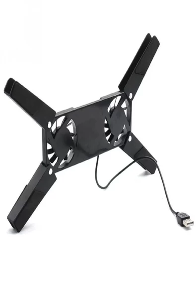 2 Fanlı Notebook Soğutucu Portatif Katlanabilir Laptop Soğutucu Fan Usbli Stand Bilgisayar Fanı - 5