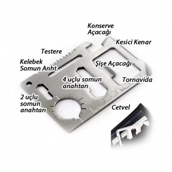 Acil Durum Kartı Survival Kit 11in1 - 2