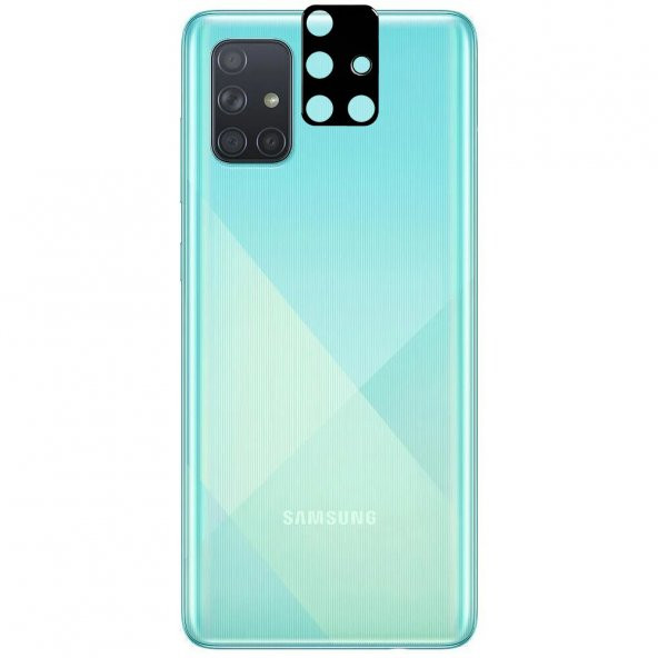 KNY Samsung Galaxy A71 İçin Full Yapışan 3D Kamera Cam Koruyucusu Siyah Siyah