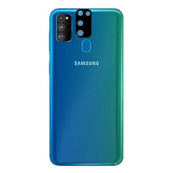 KNY Samsung Galaxy M30S İçin Full Yapışan 3D Kamera Cam Koruyucusu Siyah Siyah