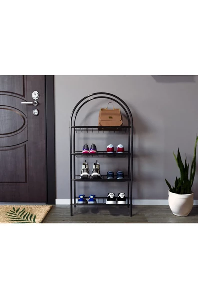 ED PET DİZAYN 3 Raflı Dekoratif Çok Amaçlı Metal Ayakkabılık - Resim 2