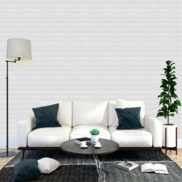 Renkli Duvarlar Kendinden Yapışkanlı Esnek Sünger Beyaz Tuğla Duvar Kağıdı Paneli ürün görseli