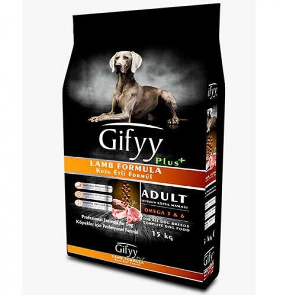 15 KG YETİŞKİN PREMİUM KÖPEK MAMASI GİFYY 23/10 ( KUZU ETLİ ) KURU MAMA