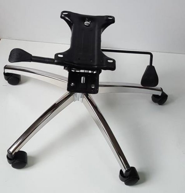Makam Sandalyesi Krom Yıldız Ayağı Çift Kollu Kuyruklu Mekanizma Krom Pistonlu Çap 64 cm - 3