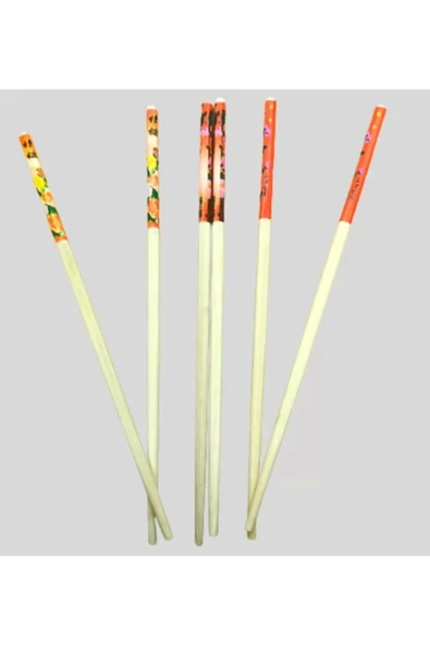 Bambu Chopstick Çubuk Yemek Çubuğu Yıkanabilir Tekrar Kullanılabilir (10 Çift- 20 Adet ) - 3