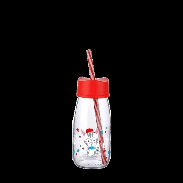 Pipetli Su Ve Süt Şişesi Cam 250 Ml - Kırmızı - 4